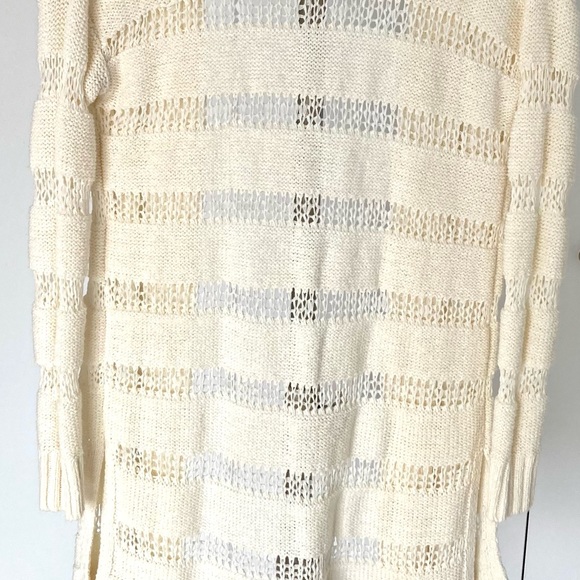 Long Open-Front Cardigan - Off-White - XS - Picture 3 of 7